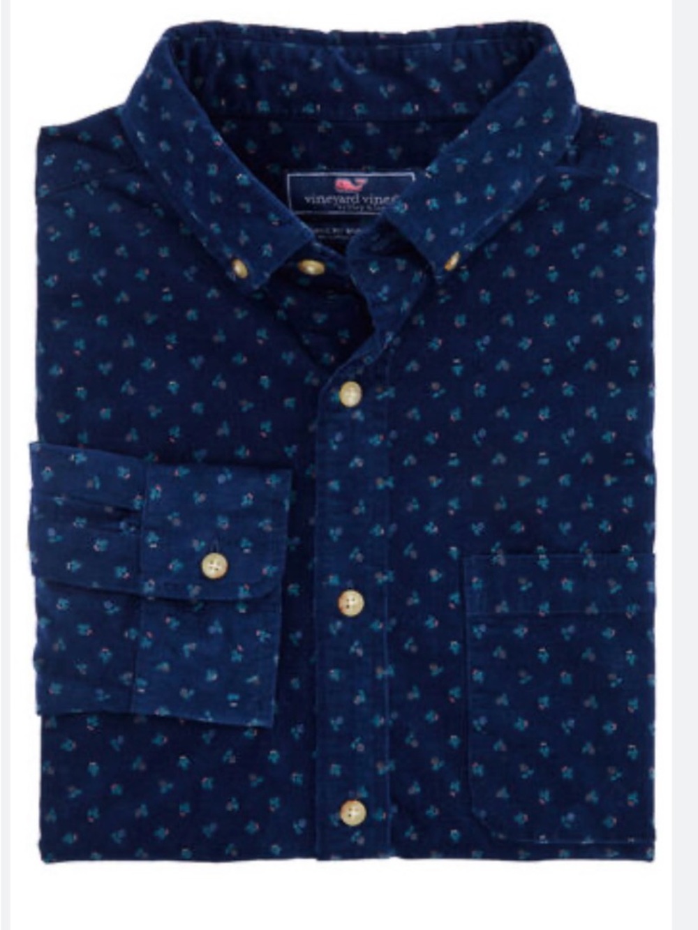 NWT Vineyard Vines Men’s Corduroy Long Sleeve Blue Button Down Shirt Big & Tall